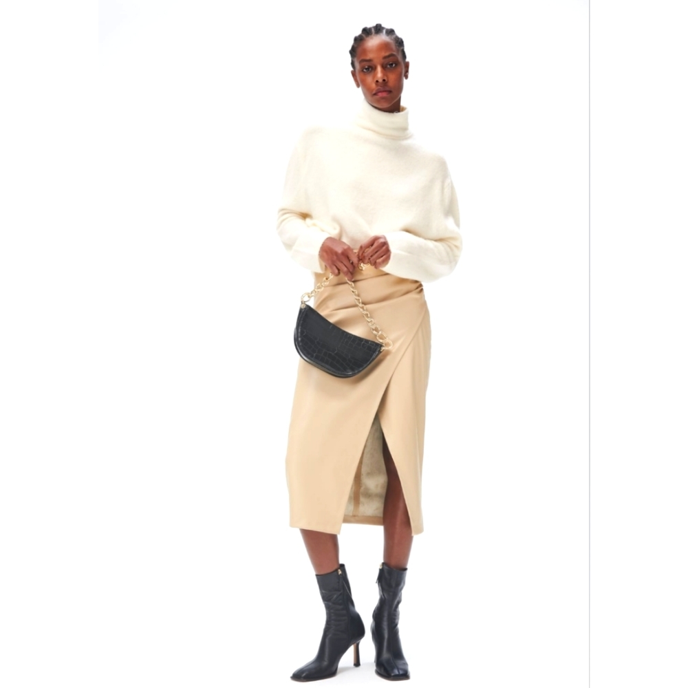 Zara beige faux leather skirt